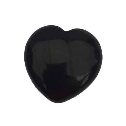 Turmalin schwarz Herz Anhänger, Schutzstein und moderner Halsschmuck Anhänger, ca. 25 mm