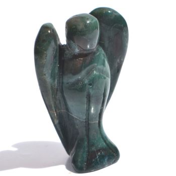 Jaspis Edelstein Engel Figur,  Irai-Jaspis grün bunt, Höhe ca. 4 cm, Handarbeit