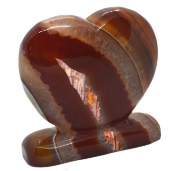Carneol Edelstein Herz | Standobjekt N 599 | hübsches romantisches Edelsteinherz | zur Dekoration zum verschenken zum sammeln | dekorative Herz Figur zum aufstellen|