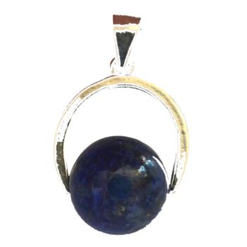 Kugel-Anhänger Lapislazuli | Edelstein blauer Lapislazuli-Kugel Schmuck-Anhänger mit Silber-Öse | Zeitloser und moderner Kettenanhänger für jeden Anlass und Gelegenheit