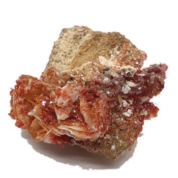 Vanadinit Kristall auf Baryt Edelstein Mineral Nr.114