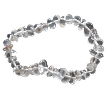 Bergkristall Edelstein Armband auf elastischen Zugband | Kristall Armband echte Steine für Damen und Herren kaufen | Bergkristall kräftiger Heilstein | Trommelsteine Stretch-Armband