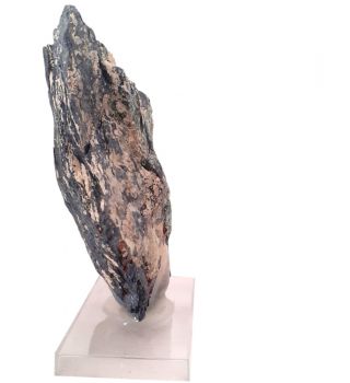 Glaukophan-Fuchsit selten | Edelstein-Mineral | Naturstein auf Sockel | Herkunft Pollone-Piemont | Sammlerstück N600