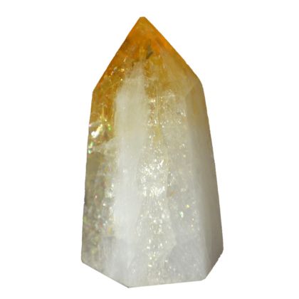 Citrin Edelstein Spitze, Edelstein Kristall-Spitze mit Standfläche, Deko-Objekt, Energie- und Heilstein Obelisk, N161