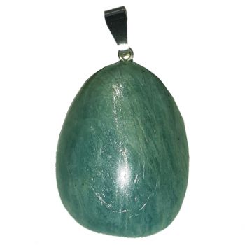Amazonit Anhänger, Edelsteinschmuck Anhänger Silber, Amazonit Trommelstein mit Öse