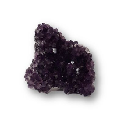 Amethyst Edelstein Drusenstück, Naturstein Amethystkristall dunkel violette Spitzen, handliches Drusensegment, zur Dekoration, N310