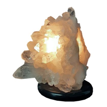 Echte Bergkristall Stein Lampe, dekorative natürlich gewachsene Bergkristall-Spitzen, Edelstein-Kristall Leuchte, Edelsteinlampe N243