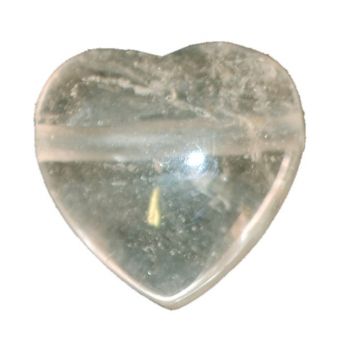 Bergkristall Herz Anhänger klein kaufen | Echter 20 mm weiss-transparenter Kristall Herz Kettenanhänger | Edelstein Herzanhänger gebohrt für Kette oder Lederband | Glücksbringer, Talisman, Geschenk