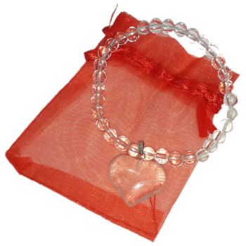 Bergkristall Schmuck-Set | Kugel Armband und Herz Anhänger mit Öse | Energie Schmuckset zeitlos| Arm- und Halsschmuck passender Edelsteine