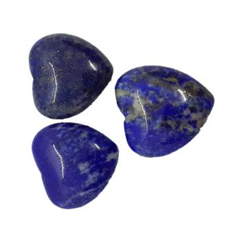 Herz-Set Lapislazuli | 3 Edelstein Herz Handschmeichler | der Lapis-Stein als Glücksbringer oder Geschenk, zur Dekoration