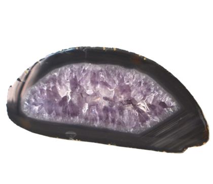 Amethyst Scheibe aus Brasilien | Edelstein flach poliert | echte Amethystscheibe | Kristall Scheibe zur Dekoration | Natur belassen N647