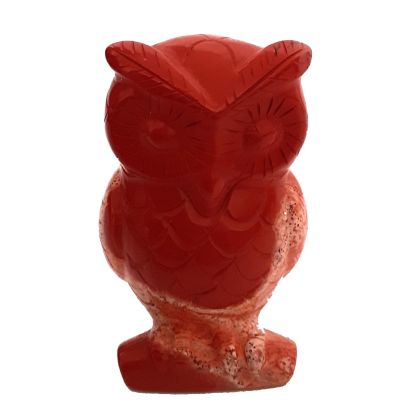 Eule aus rotem Jaspis Edelstein, Tier Figur Eule der Weisheit, ca.5 cm, Jaspis rot Eule kaufen