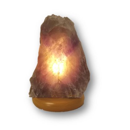 Maraba Amethyst Edelsteinlampe aus Brasilien, Amethyst Rohstein Lampe, Front poliert, N187