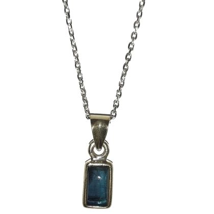 Blauer Turmalin Anhänger an Silber Kette, wundervolles Geschenk, einzigartige Erinnerung, Unikat Edelstein