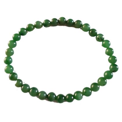 Jade Kugeln auf elastischem Nylonfaden, Perlenarmband, grüne Jade Edelstein Kugeln ca. 6 mm