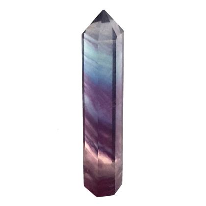 Regenbogen-Fluorit Stand-Spitze, Fluorit Kristall Obelisk, kleine echte Fluorit Steinspitze, N1820