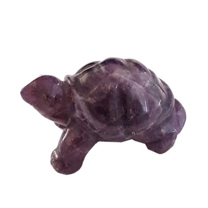 Schildkröte Amethyst, Edelstein-Tier-Figur, Schutztier, Glücksbringer, ca. 5 cm