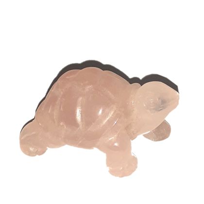Schildkröte Rosenquarz, Edelstein-Tier-Figur, Schutztier, Glücksbringer, ca. 5 cm