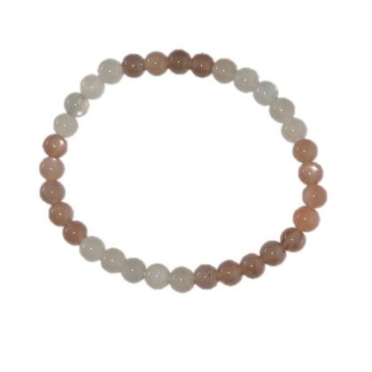 Mondstein Perlenarmband, Edelstein-Armband mit 6 mm Durchmesser Kugeln, Mondstein Mix auf Strechband