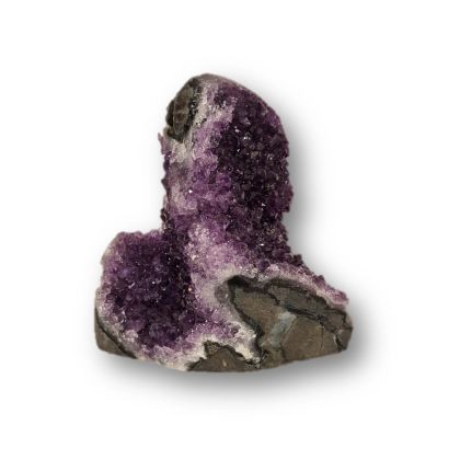 Amethyst Drusenstück-Standobjekt, Edelstein echt aus Uruguay, rundum poliert, N343