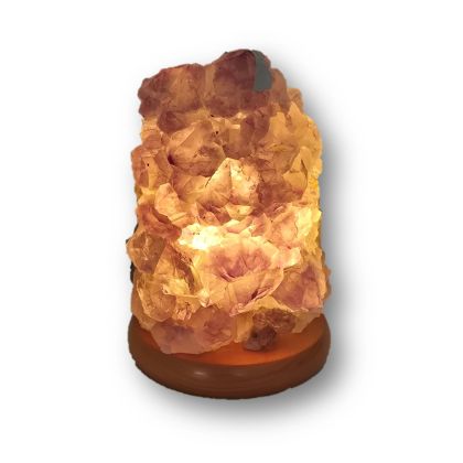 Amethystlampe, Edelsteinlampe aus Brasilien, helle Kristall Stein Leuchte komplett mit Elektrik, N285
