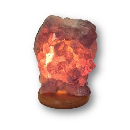 Amethyst-Lampe, Edelstein-Rohsteinlampe, helle Kristall Stein Leuchte komplett mit Elektrik, N330