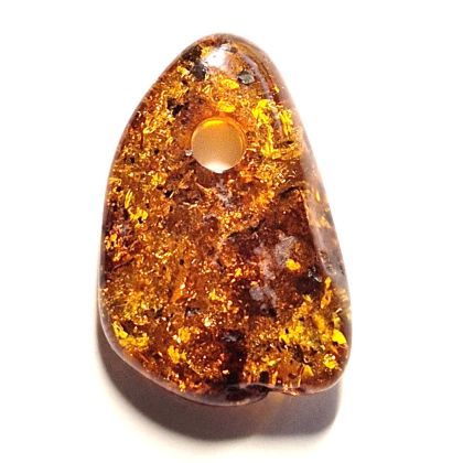 Bernstein-Anhänger – baltischer Amber, gebohrter Amber Stein in unregelmäßiger Form, N394