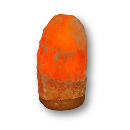 Orangencalcit Edelsteinlampe Naturstein, Calcit orange Edelstein-Leuchte mit Holzsockel, Stimmungslicht, N232