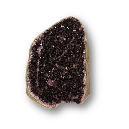 Amethyst Standobjekt, polierte Amethyst-Druse, kleine Edelstein Geode, ca.435-500g