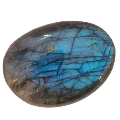 Labradorit großer Trommelstein Handschmeichler, Edelstein blau schimmernd, N102
