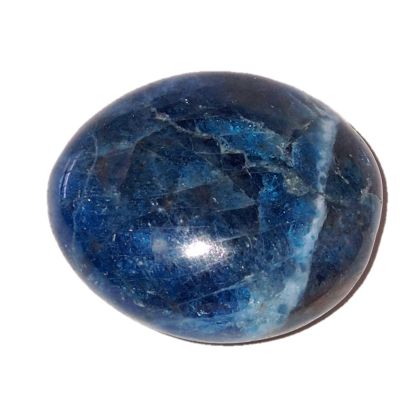 Blauer Apatit polierter Trommelstein, Edelstein Handschmeichler, N98