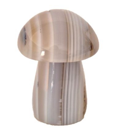 Achat – Edelstein Pilz handgeschnitzt, Herbst Deko, Glückspilz, Geschenk, N188