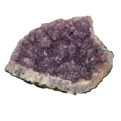 Amethyst Drusenstück hellviolett, natürliche Kristallstufe, Edelstein Dekoration Sammlerstück, N420