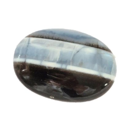 Blauer Opal Trommelstein Madagaskar, himmelblauer Edelstein, Handschmeichler poliert, Geschenk für Edelsteinliebhaber, N22