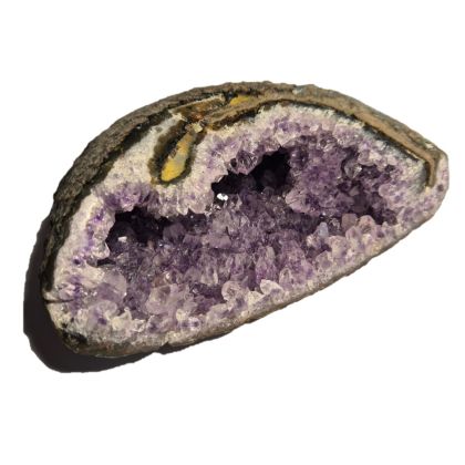 Amethyst kleine Geode mit hell-violetten Kristallspitzen, Edelstein-Rohstein echt aus Brasilien, N321