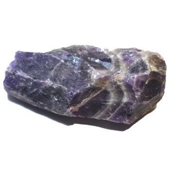 Chevron Amethyst, Edelstein Rohstein Brocken, violett-weiß gemasert, Dekortion, für Sammler, Therapiestein, für Sammler