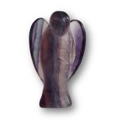 Regenbogen Fluorit Edelstein Engel, Schutzengel, violett-grüner Steinengel zur Dekoration, ca. 5 cm