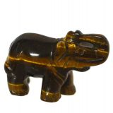 Edelstein-Tier Tigerauge Elefant | Tiergravur ca. 5 cm | Edelstein-Gravur Elefant aus Tigerauge | Glücksbringer und Heilstein | sehr beliebtes Sammelobjekt bei Groß und Klein