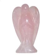 Rosenquarz Stein Engel-Figur, Schutzengel, Glücksbringer, Friedensengel, rosa Edelstein Engel, als Geschenk, ca.5 cm