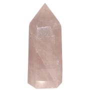 Rosenquarz Edelstein Spitze, echt polierter rosa Quarz, Quarz Obelisk, Rosenquarzspitze mit Standfläche, N7075