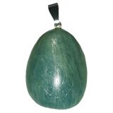 Amazonit Anhänger, Edelsteinschmuck Anhänger Silber, Amazonit Trommelstein mit Öse