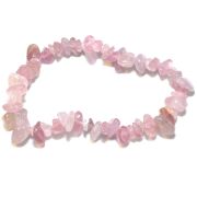 Echtes Rosenquarz Edelstein Armband kaufen | Rosa Heilstein Kristall Stretch-Armband | Rosa Quarz Trommelstein Splitterarmband für Damen und Herren | Rosenquarz Schmuck