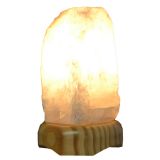 Bergkristall Lampe klein, Lampe aus Edelstein auf Holz Sockel, Kristall Stein Lampe