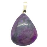 Anhänger Sugilith mit 925 Silber Öse, kleiner hübscher Edelsten Kettenanhänger, Halsschmuck in hell violett für Damen und Herren