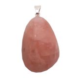 Morganit Stein Anhänger | Rosa Beryll Edelstein Kettenanhänger | Trommelstein mit Silber | Morganit Heilstein Schmuck