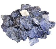 Sodalith Edelstein Rohsteine, Dekosteine kleine Stücke abgepackt 1 kg, zur Dekoration für Brunnen, Wasserbelebung