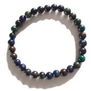 Azurit-Malachit Kugel Armband, Steinschmuck mit Edelstein Perlen, Kugel-Durchmesser ca. 6 mm