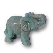 Edelstein-Tier Elefant Amazonit, Edelstein Tier Figur Elefant aus hellem Amazonit, Glücksbringer, sehr beliebtes Sammelobjekt, ca. 5 cm