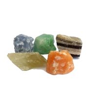 Kalzit-Rohsteine mit 5 verschiedenen Calcit Steinen aus Mexiko, eine besondere Vielfalt N478