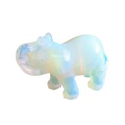 Elefant Figur aus Opal Glas, Handarbeit, Glücksbringer, Sammelobjekt, ca. 5 cm